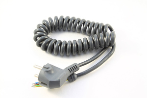 Витой (спиральный) сетевой шнур с вилкой S22, тип провода: ПВС-ВП